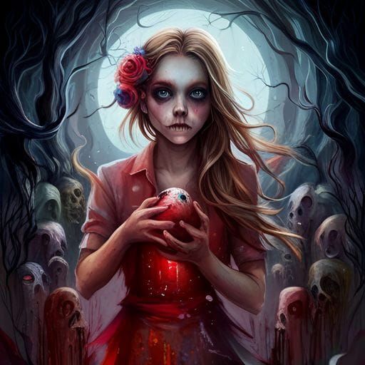 Eerie Spooky Portrait Generated by AI