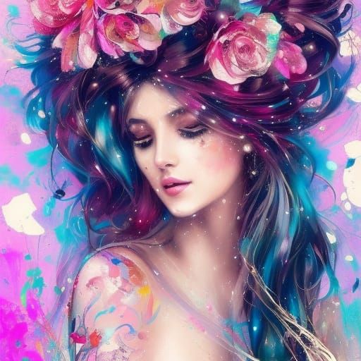 Greek Goddess Portrait in Anime Art Style