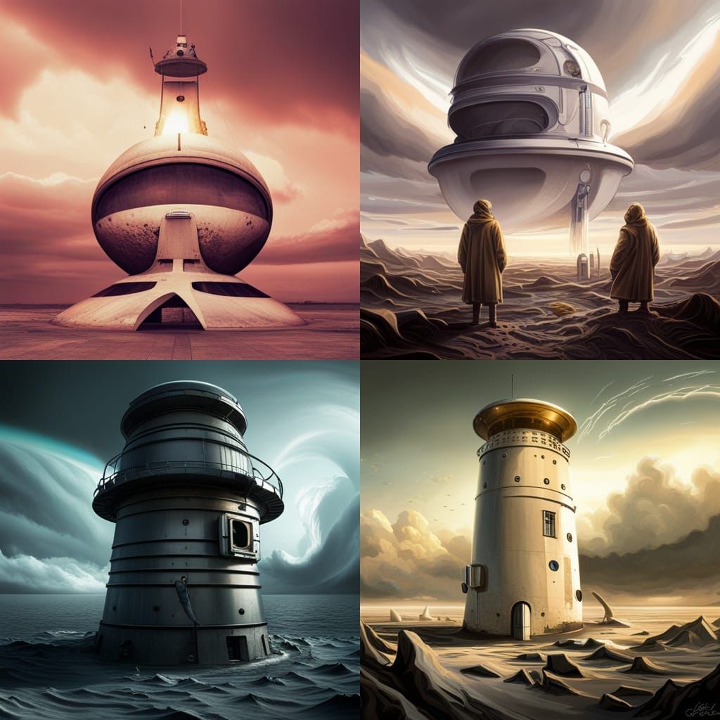 Surreal Spacecraft Propaganda Art: Kitchen Mixer Spaceship