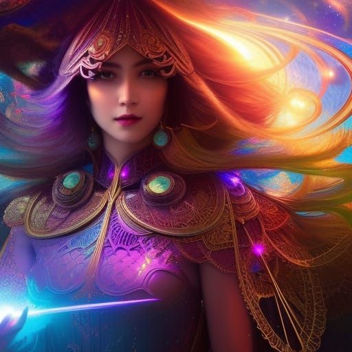 Electron Neutrino Portrait in Hyperdetailed Concept Art