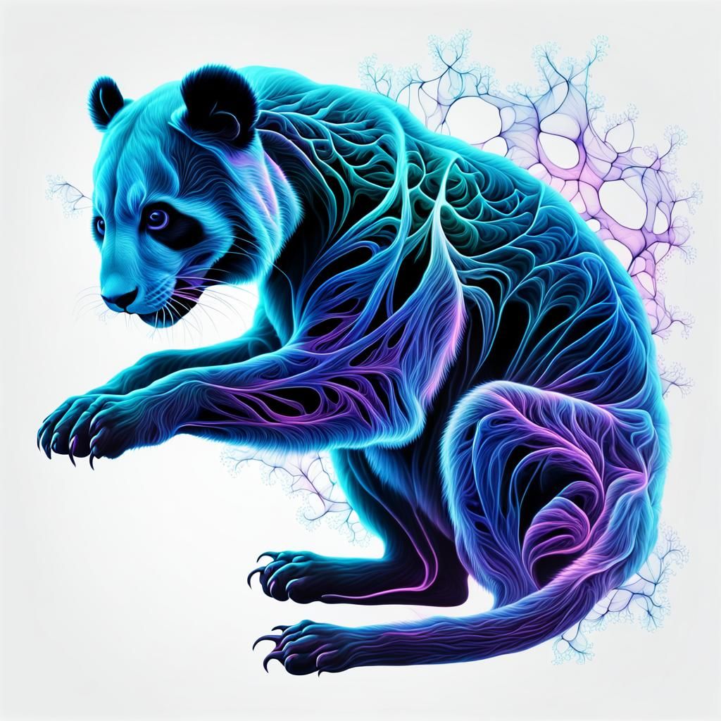 Neon X-Ray Panther with Intricate Veins