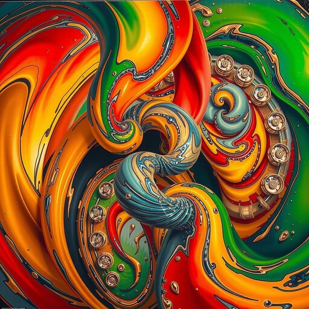 Dynamic Swirling Vortex Motion Abstract Art