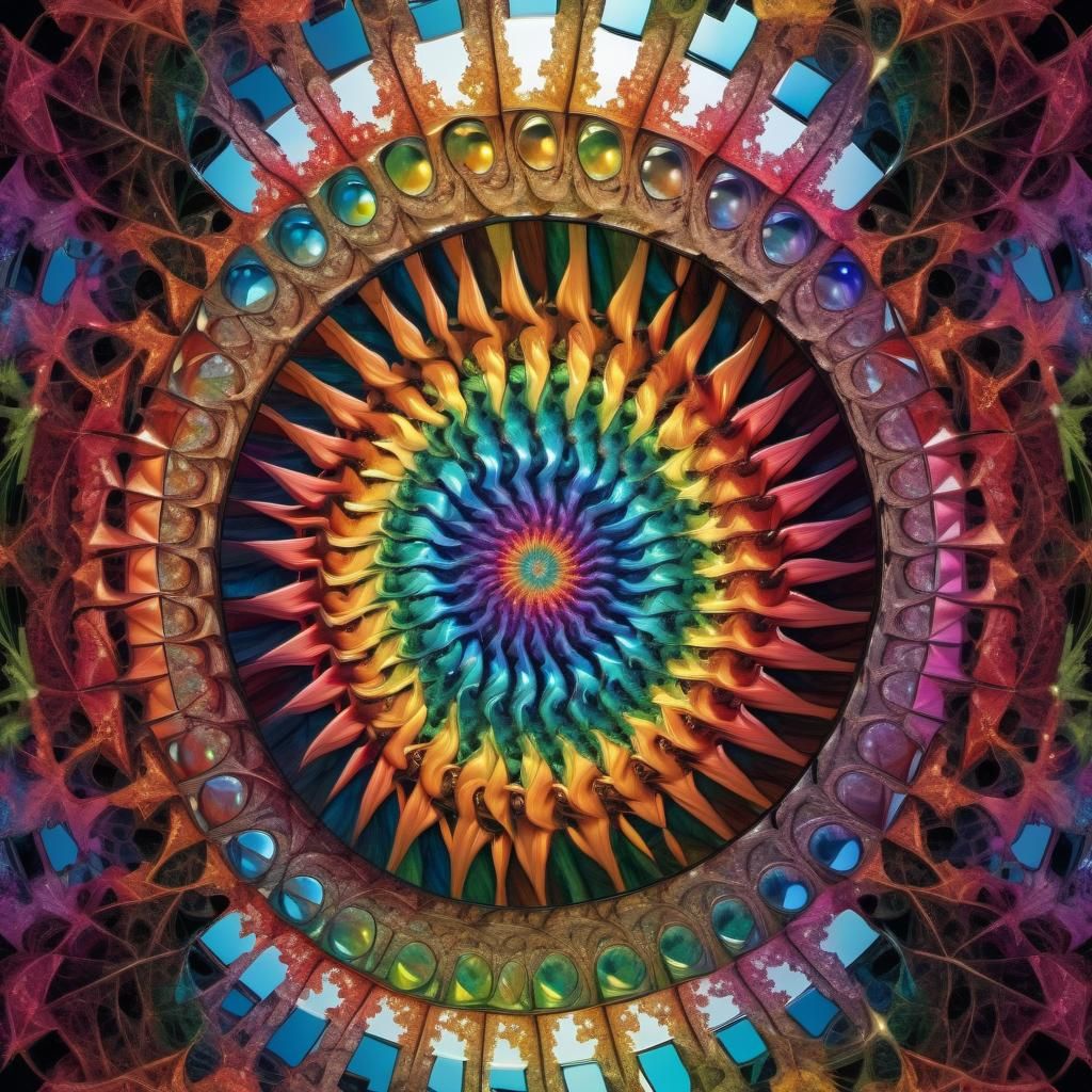 Fractal Rainbow: Symmetrical Mirror Shattered