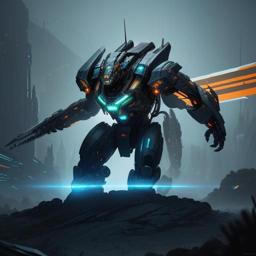 Mecha Tiger vs Velociraptor in Cyberpunk Arena