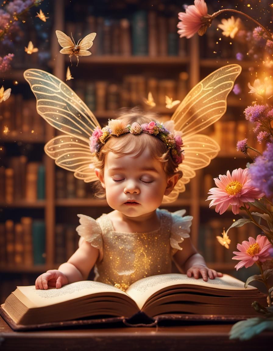 Fantasy Portrait of Fairy Family with Child, 8K