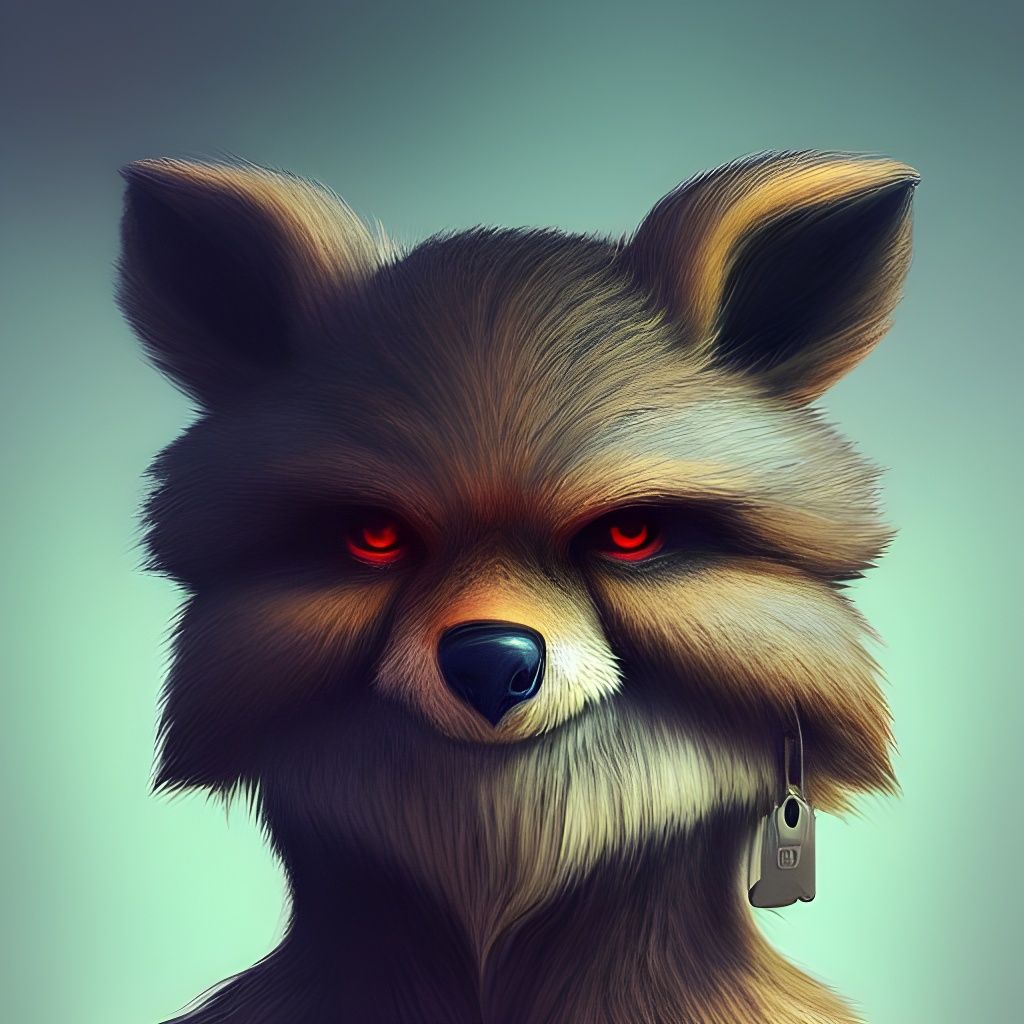 Anthropomorphic Wolf with Glowing Eyes in Fantasy Art