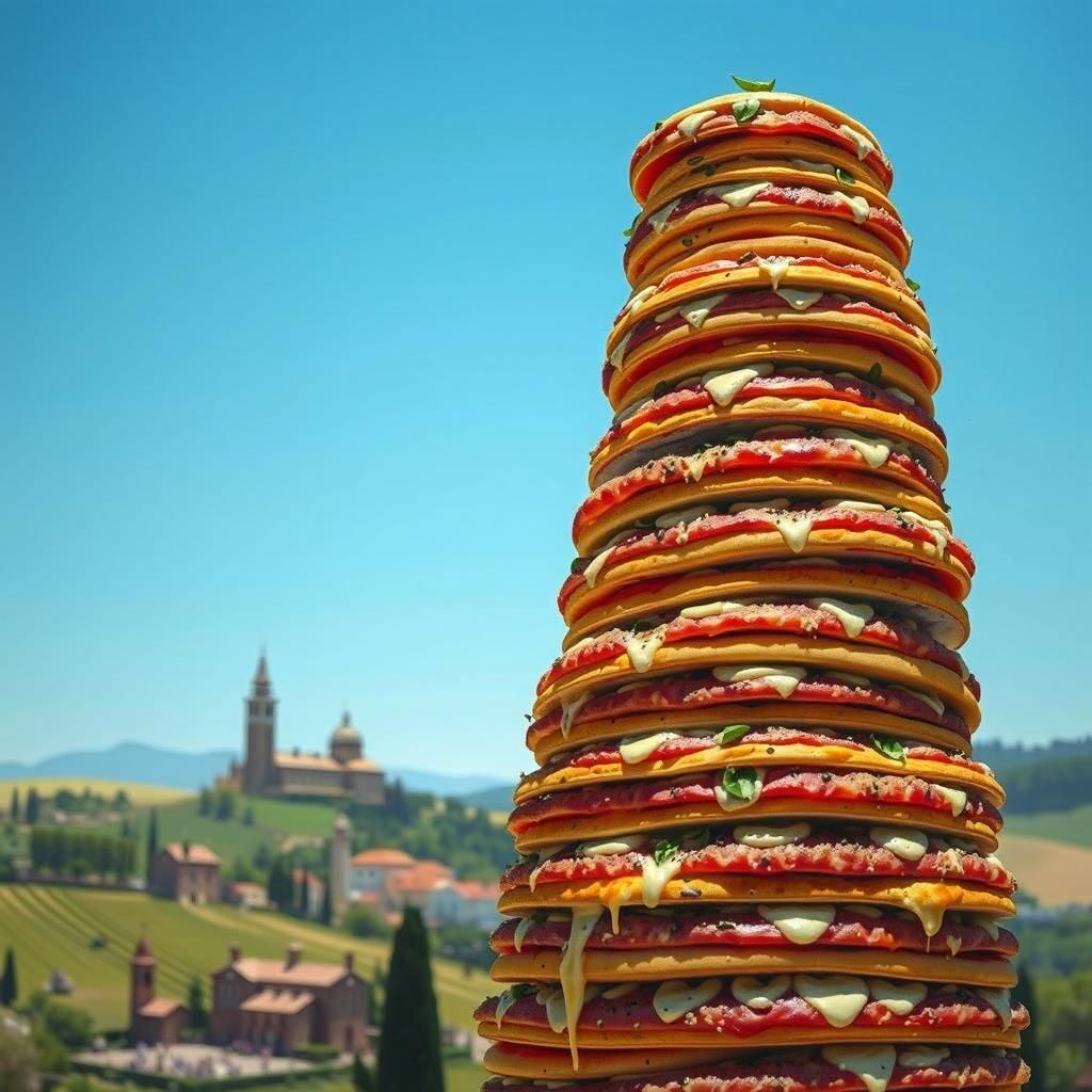 The leaning tower of pizza