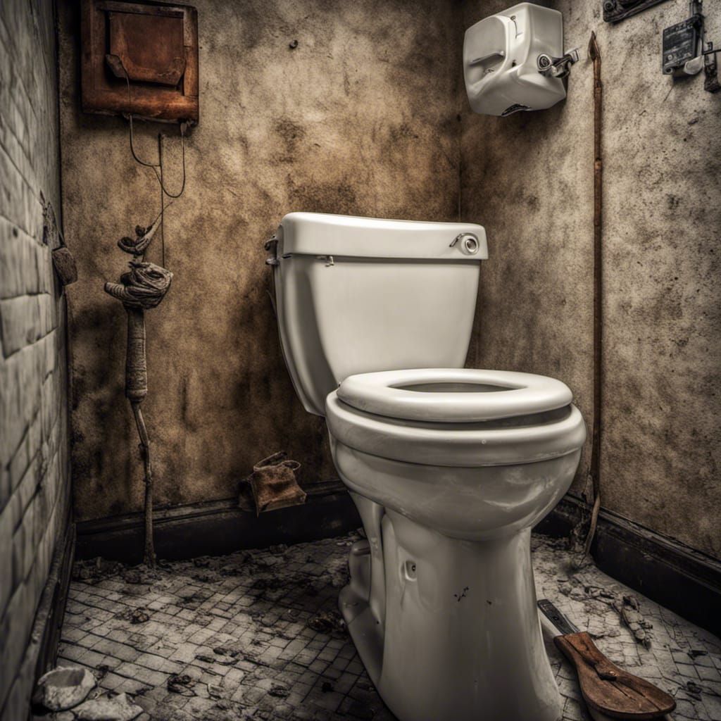Hyperrealistic Toilet Stabbing Scene in 64 Megapixels