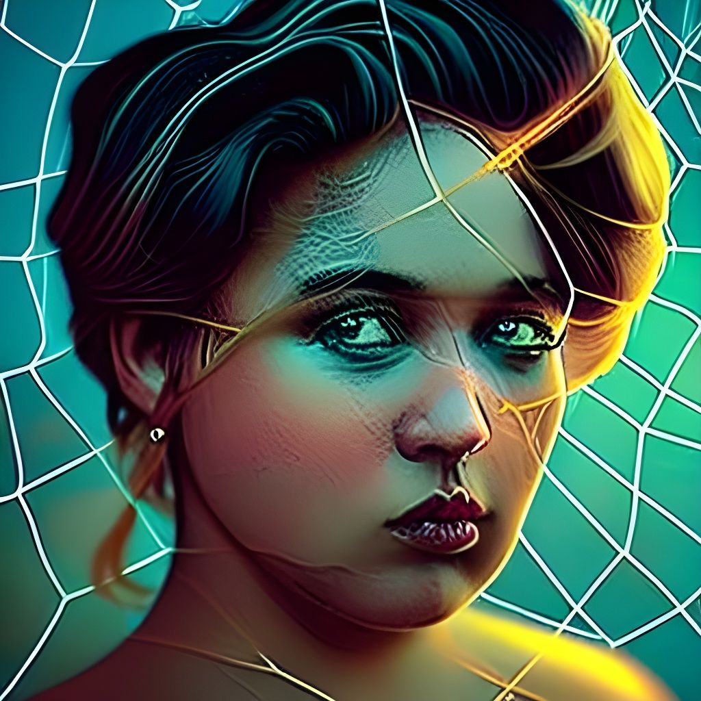 Dystopian Web Portrait in Hyperdetailed Style