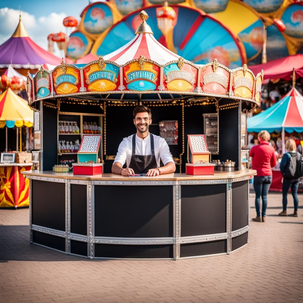 Collapsible Service Counter for Festive Events