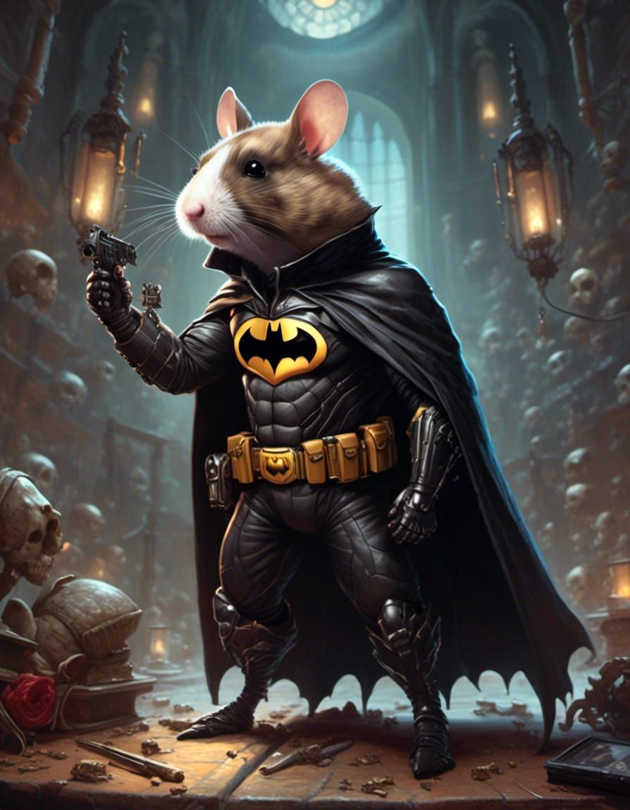 Hamster Dressed as Batman Concept Art