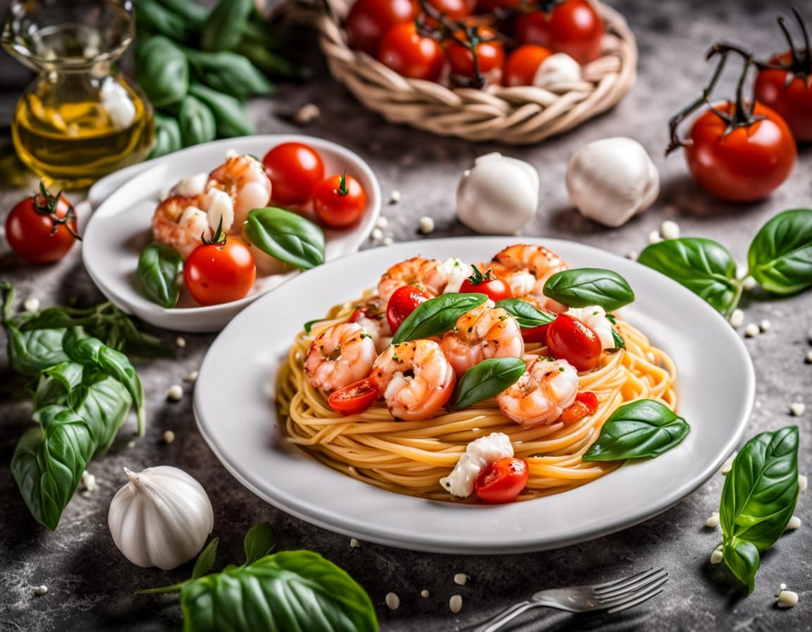 Delicious Pasta with Shrimp and Basil