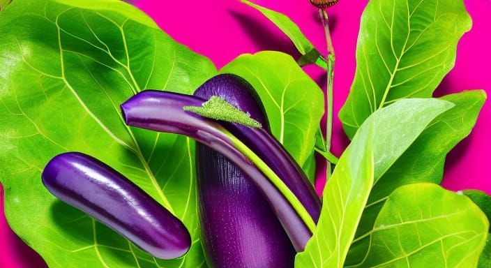 Vibrant Eggplant in Pop Art Style