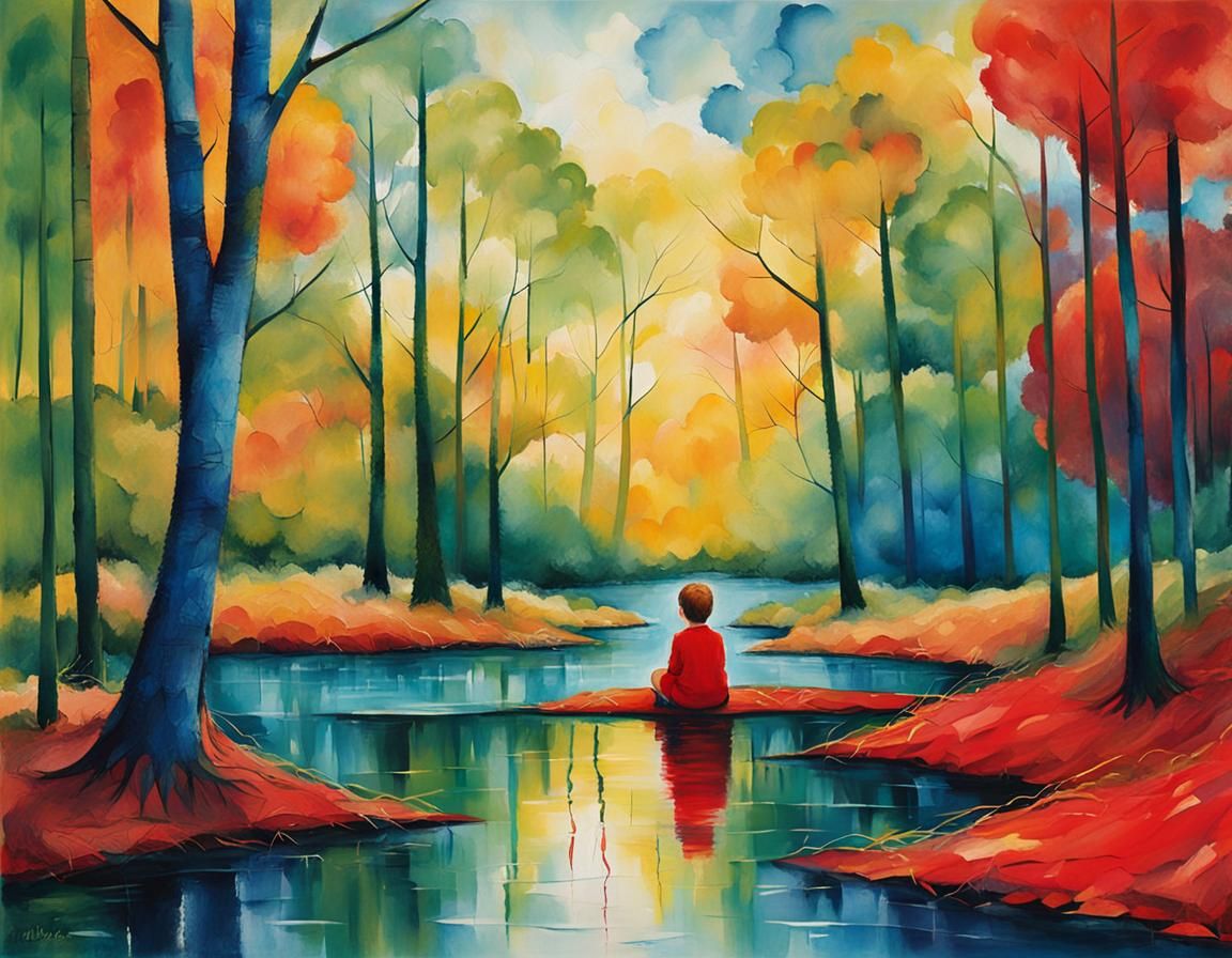 Whimsical Child in Vibrant Nature