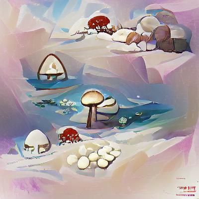 Snowy Quartz Cove Mushroom Concept Art