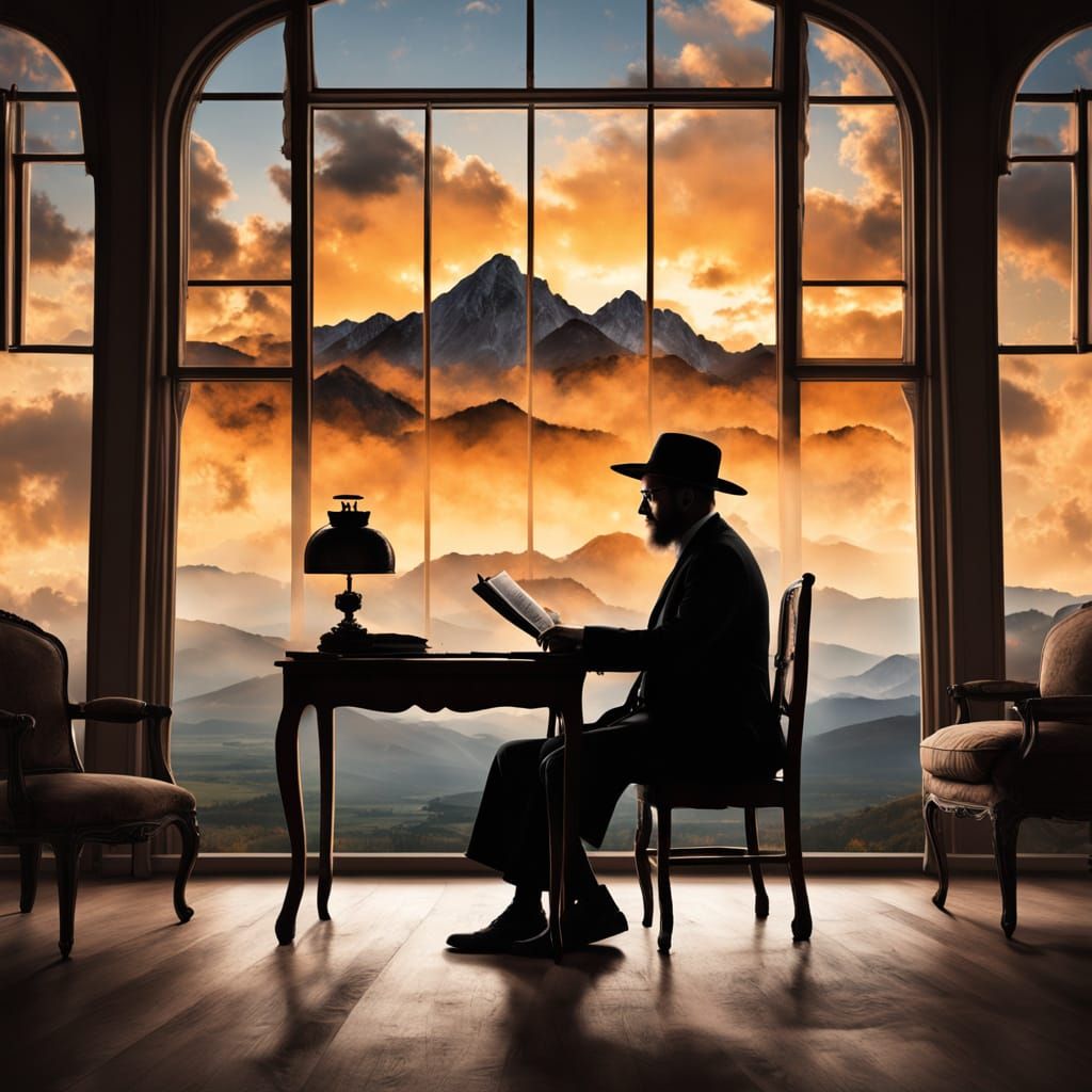 Double Exposure: Silhouette Reveals Sunset Landscape