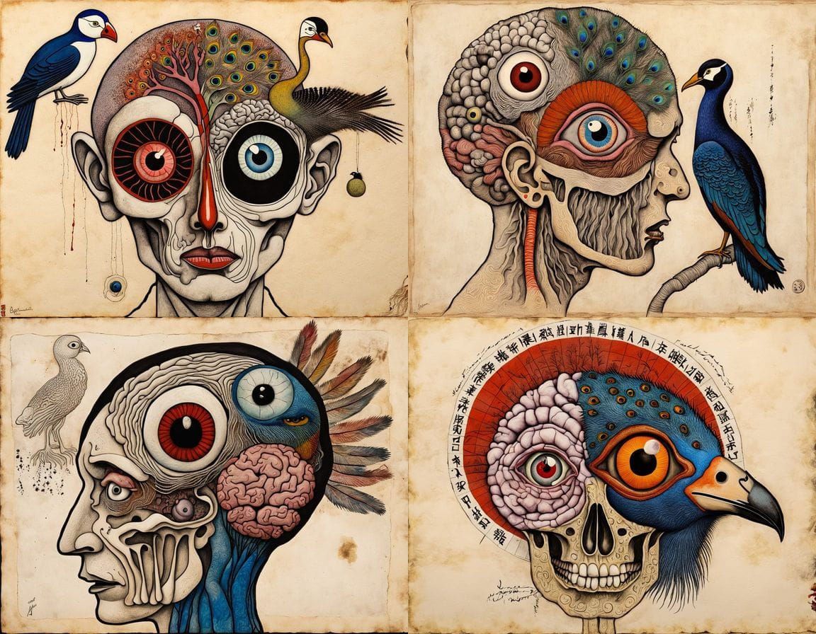 Bizarre Japanese Squalor: A Grotesque Mixed Media Collage