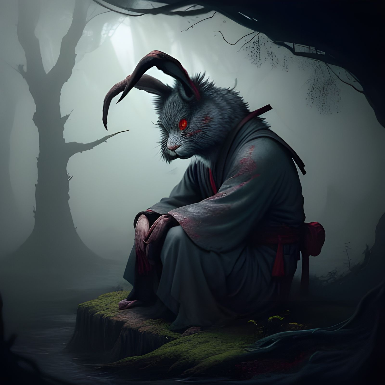 The Oni hare, dejected
