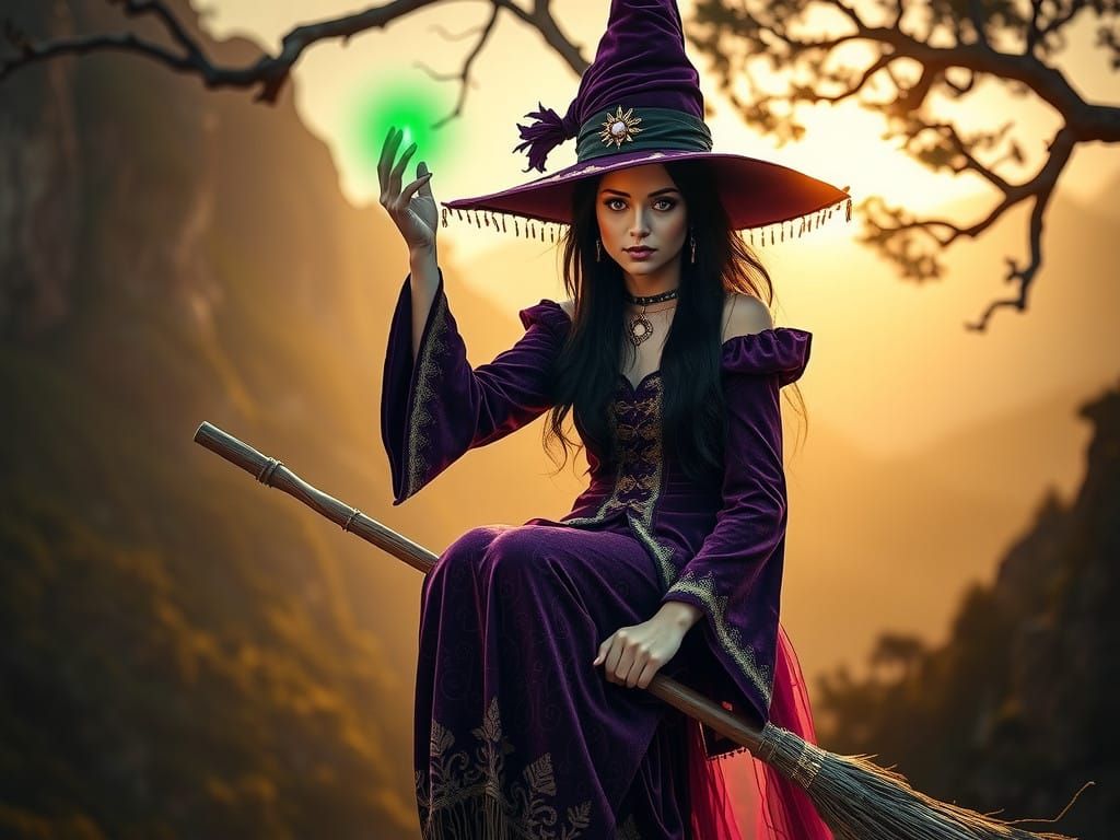 Portuguese Witch in Mystical Portuguese Landscape