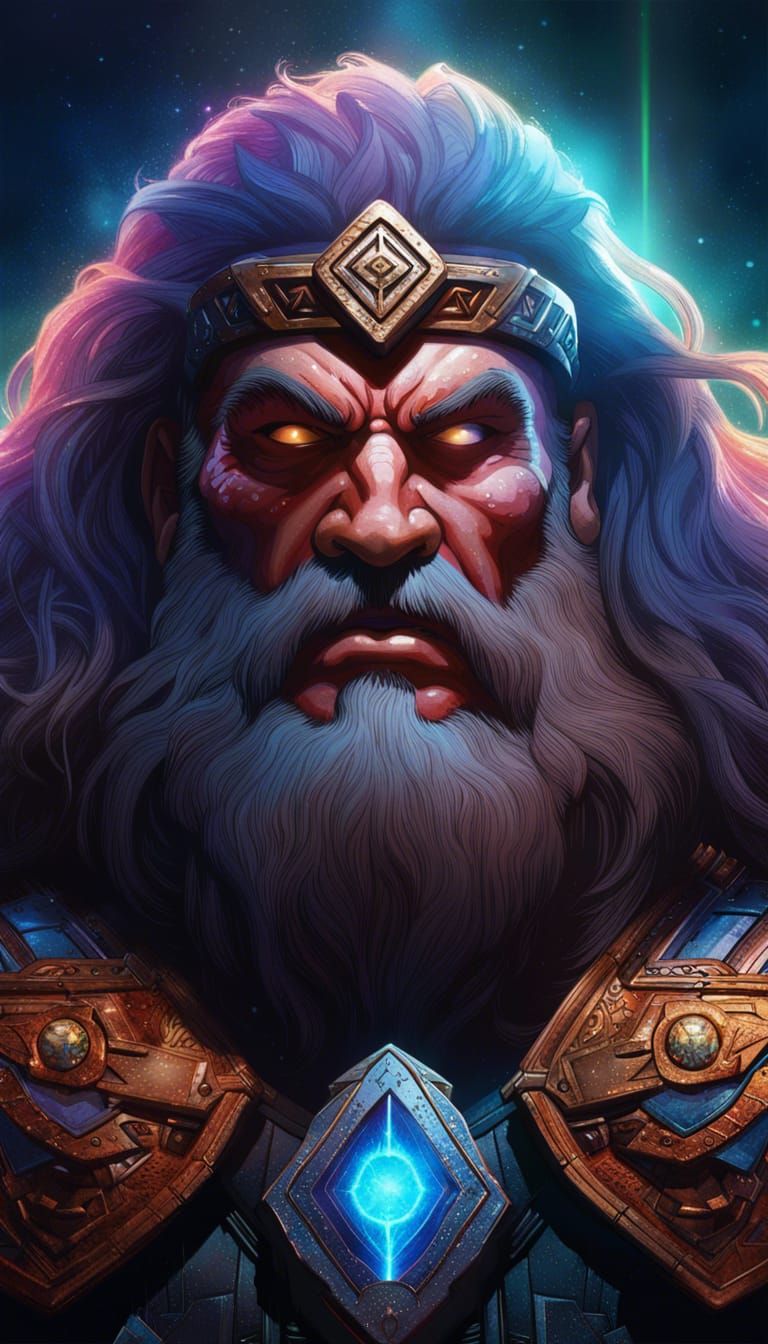 Cosmic Fantasy Portrait in 80s Style