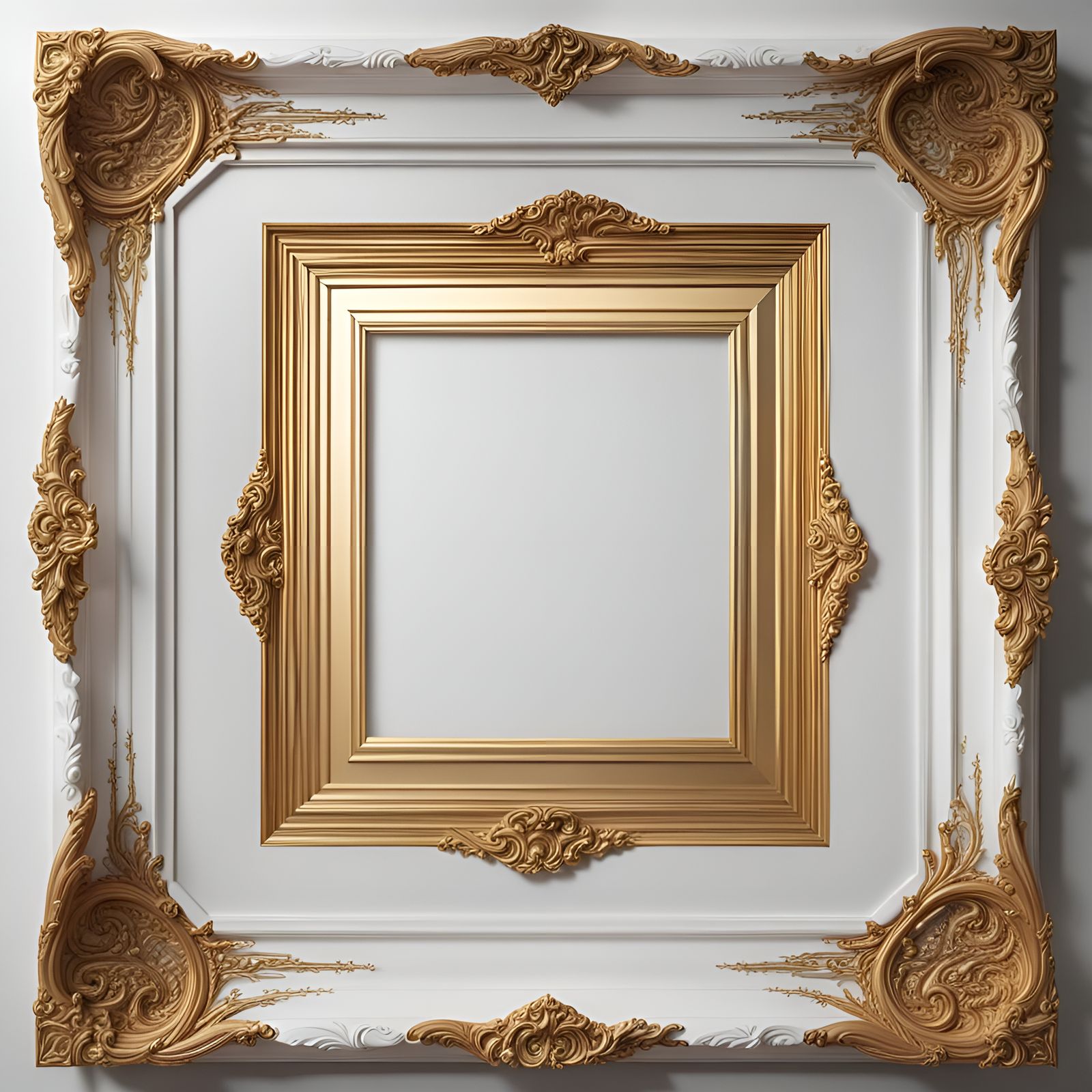 Luxurious Architectural Frame with Gold Accents