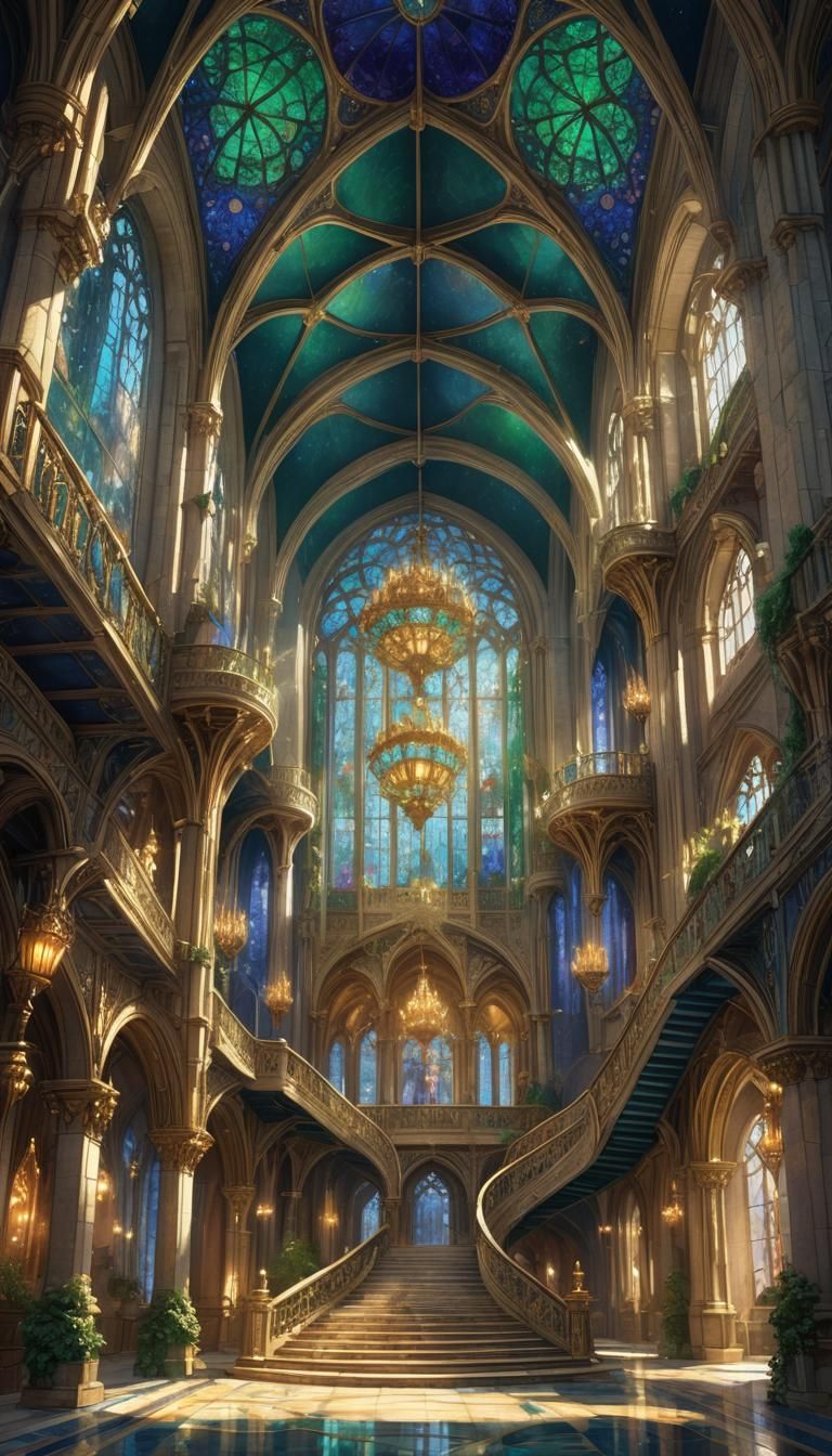 Elven Palace Interior in Magic Realism Style