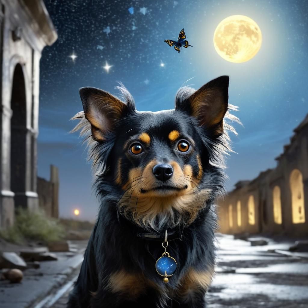 Dog and Butterfly Fantasy Concept Art