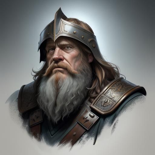 Gimli Portrait Resembling Robert Redford, Detailed Concept A...