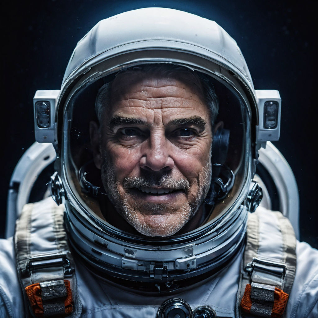Astronaut Portrait Underwater in Moody Studio Light