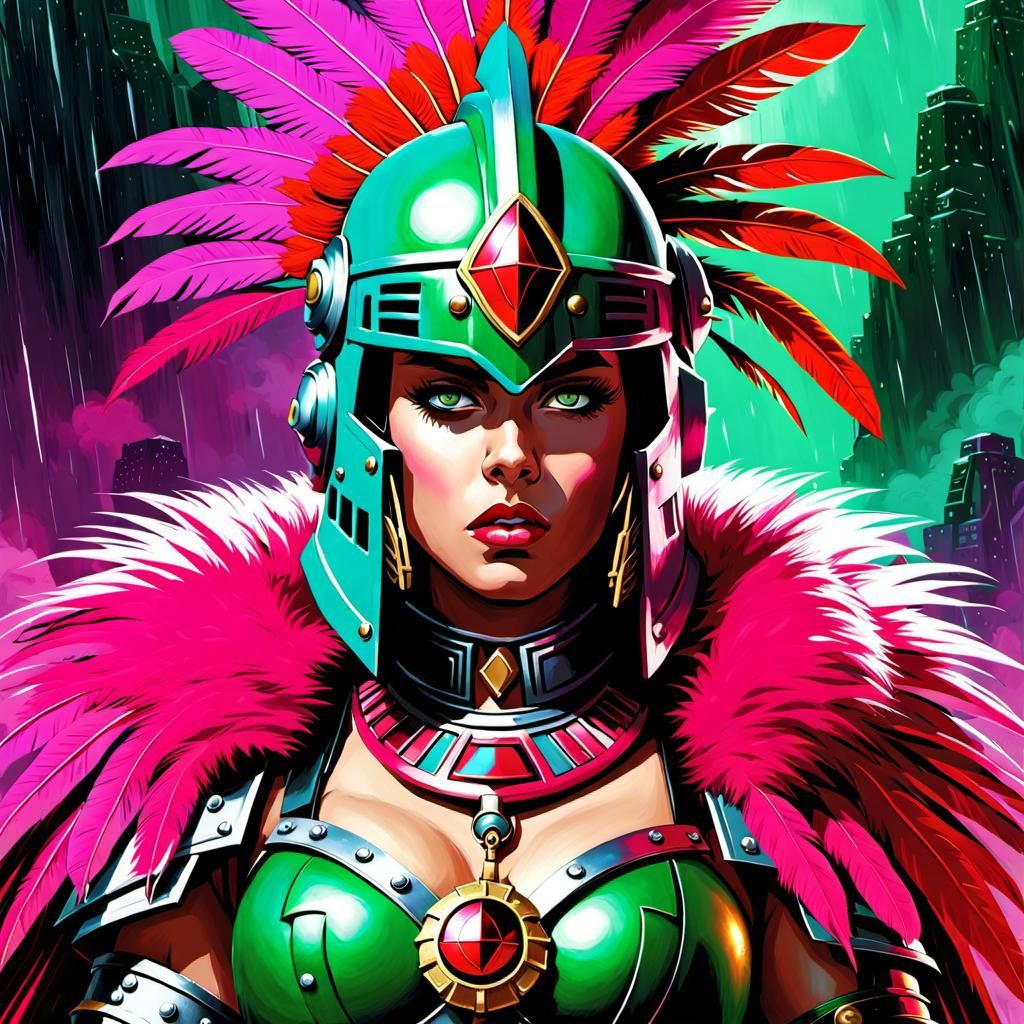 Cyberpunk Space Marine Goddess of War