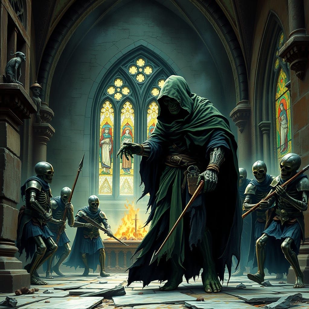 Goblin Horde Desecrates Ancient Irish Chapel in Dark Fantasy...