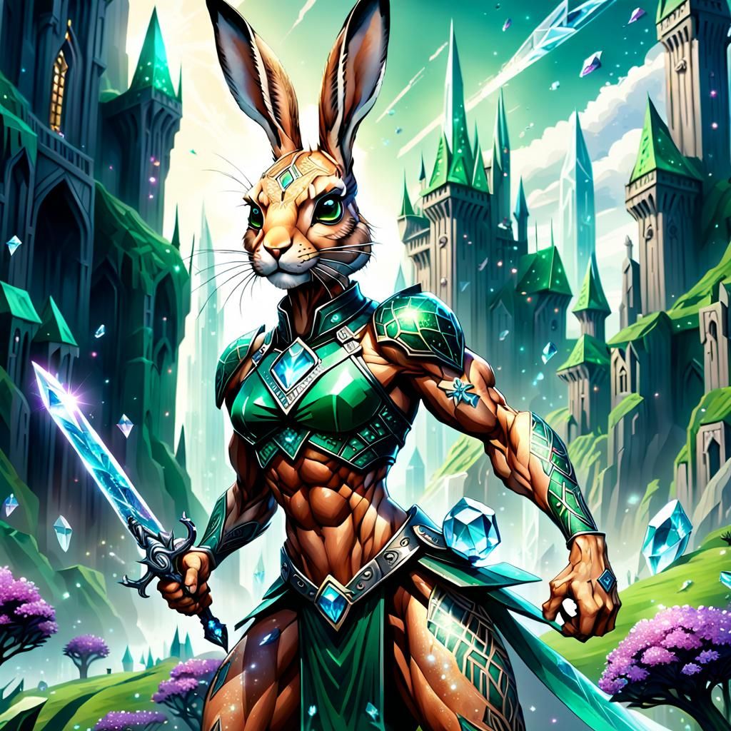 Hare Warrior in Emerald Crystal City