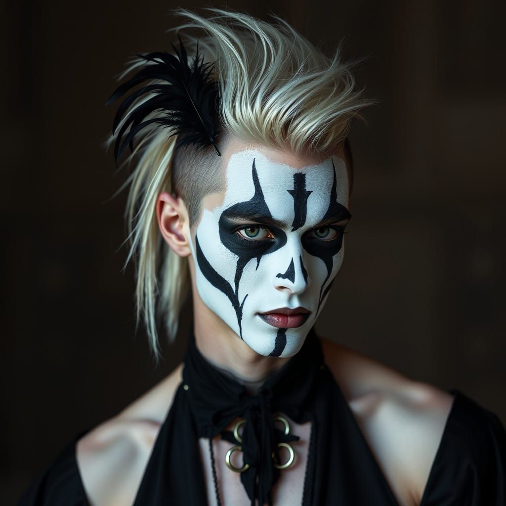 Gothic Punk Rebel with Raven Feather