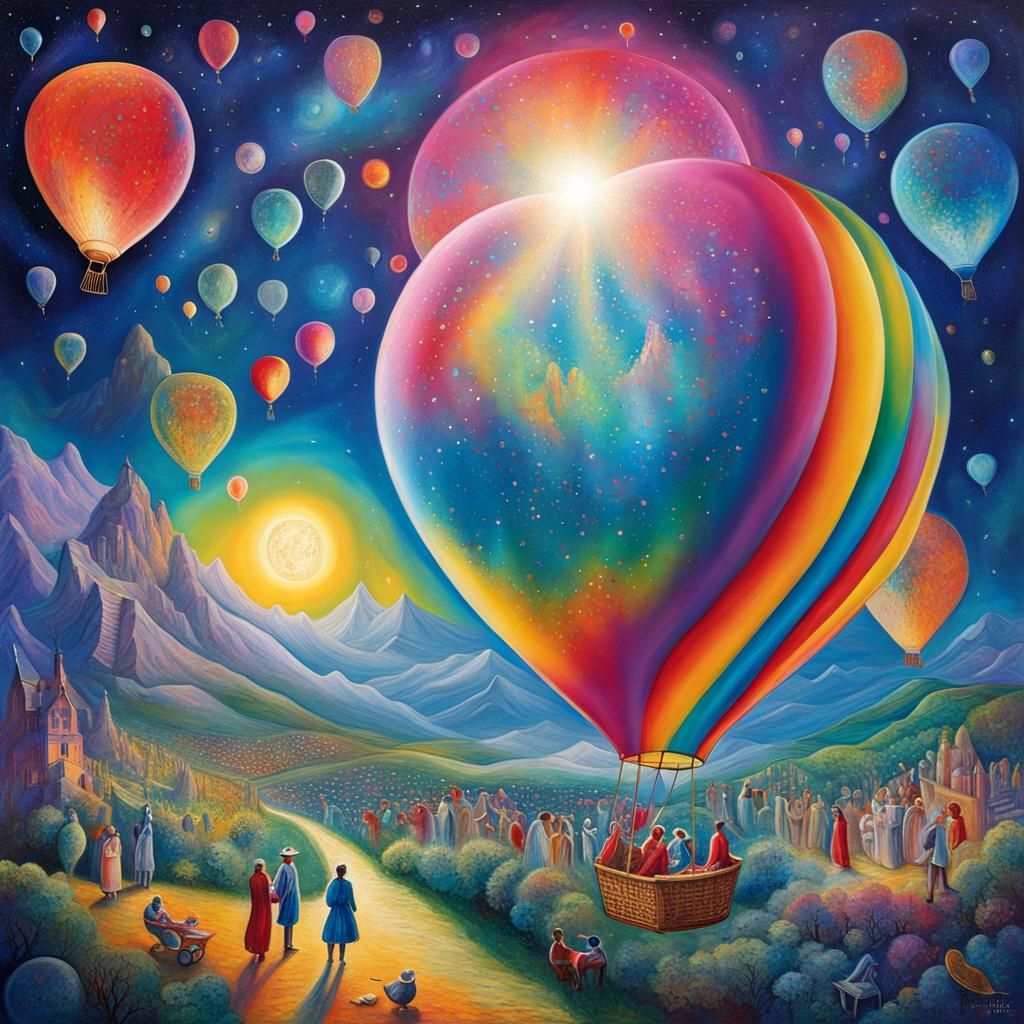 Cosmic Balloon in Holographic Astral Landscape