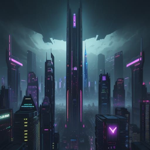 Cyberpunk Cityscape Unfolds into the Futuristic Horizon