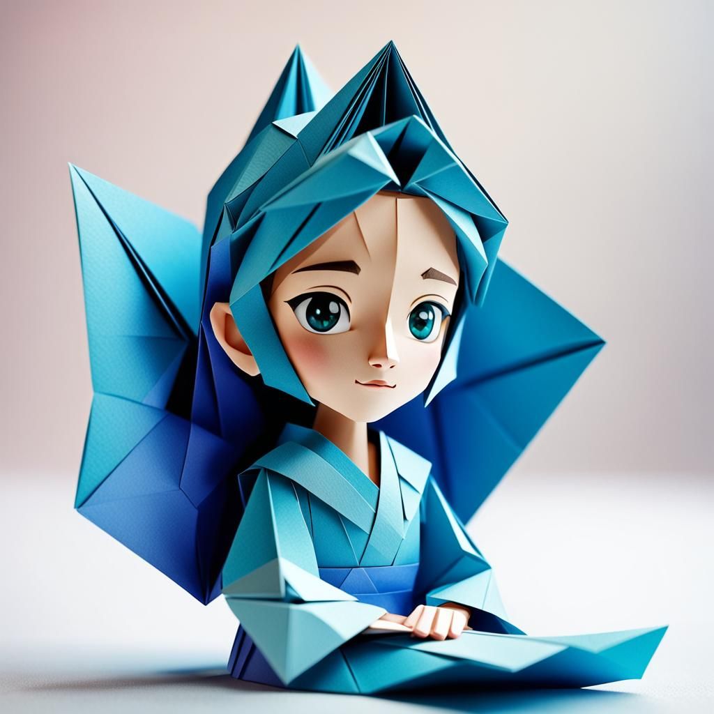 Elegant Origami Arwen Papercraft in 8K