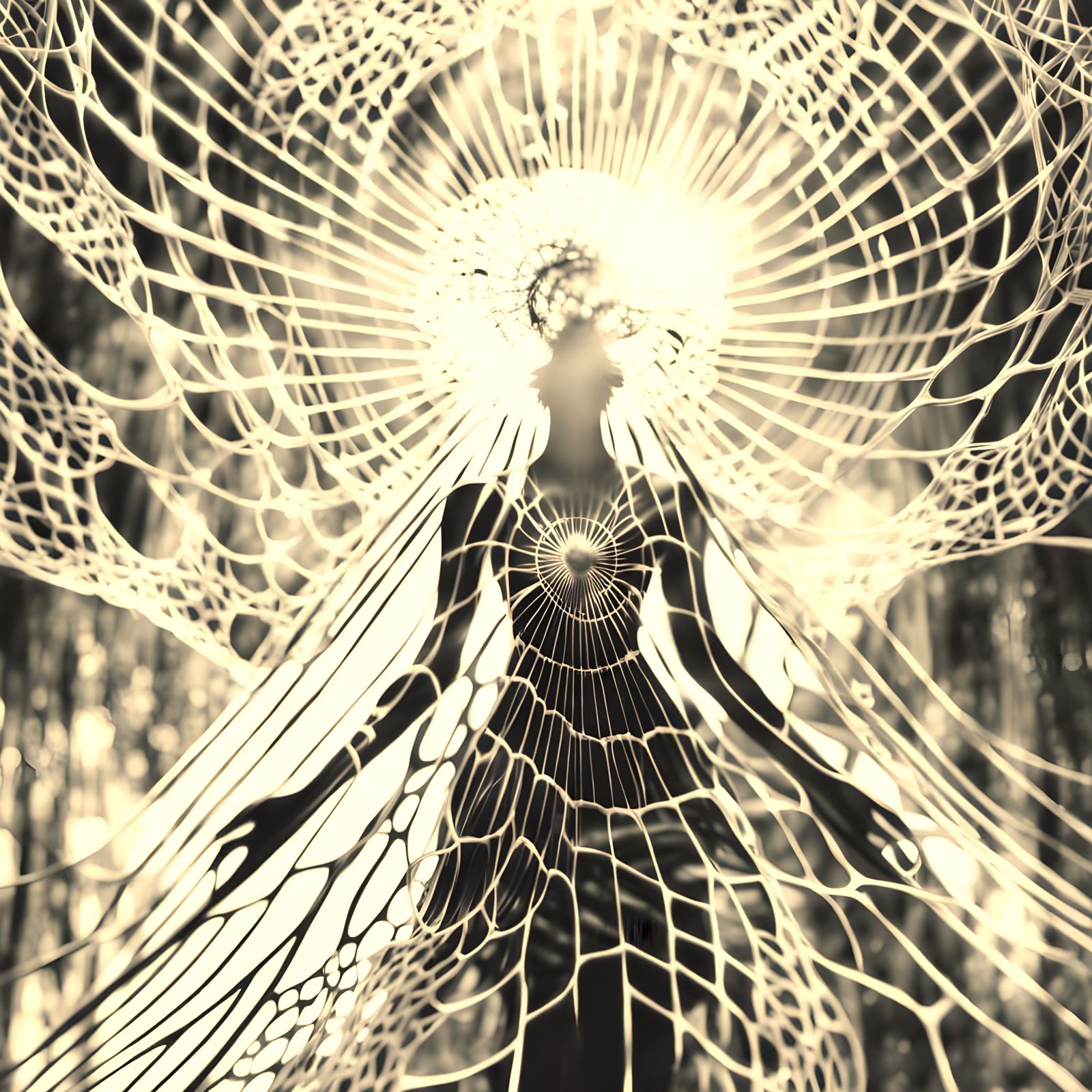 Ethereal Dancer in Fractal Light Dreamscape
