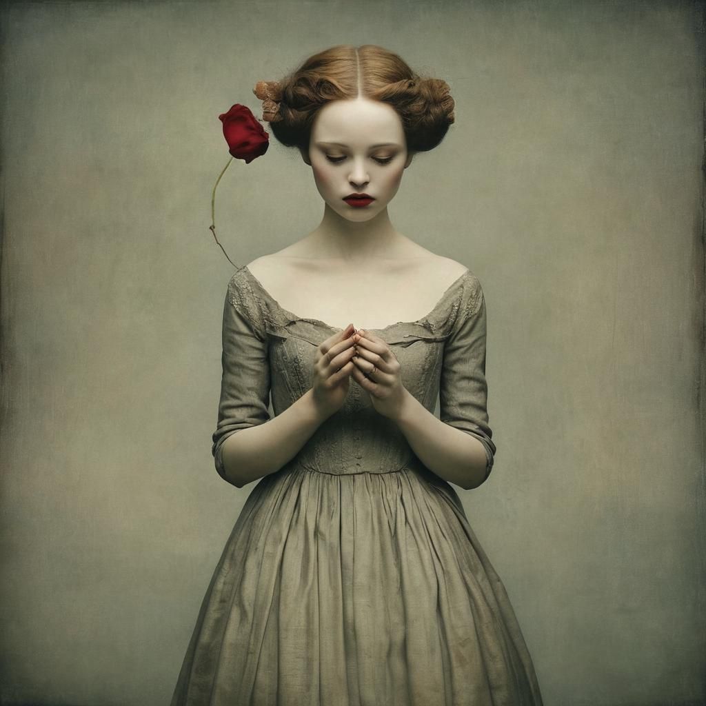 Melancholic Portrait of Lost Love in a Dreamlike Atmosphere