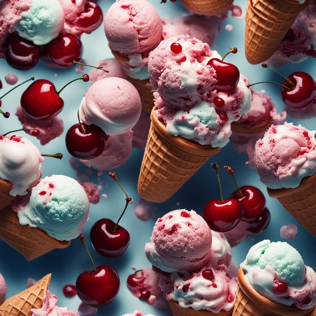 Ice Cream with Cherry: Digital Matte Painting