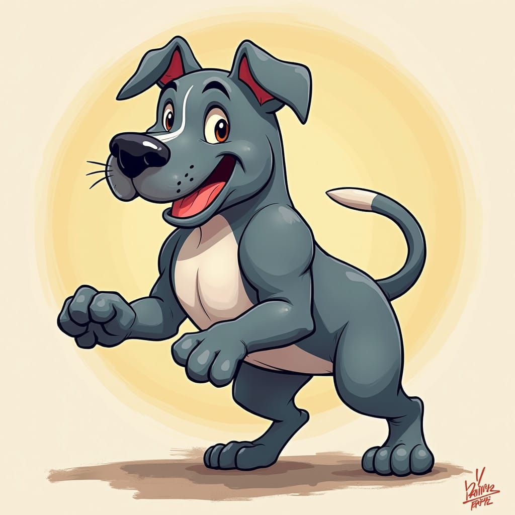 Classic Cartoon Bluenose Pitbull