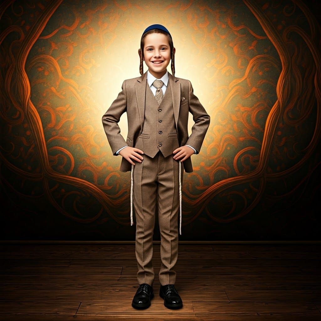 Whimsical Haredi Wedding Groom in Enchanted Landscapes