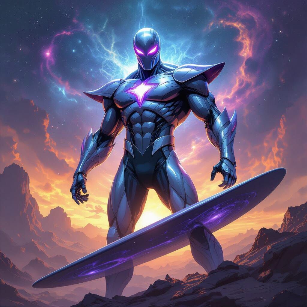 Cosmic Hybrid: Silver Surfer Meets Galactus