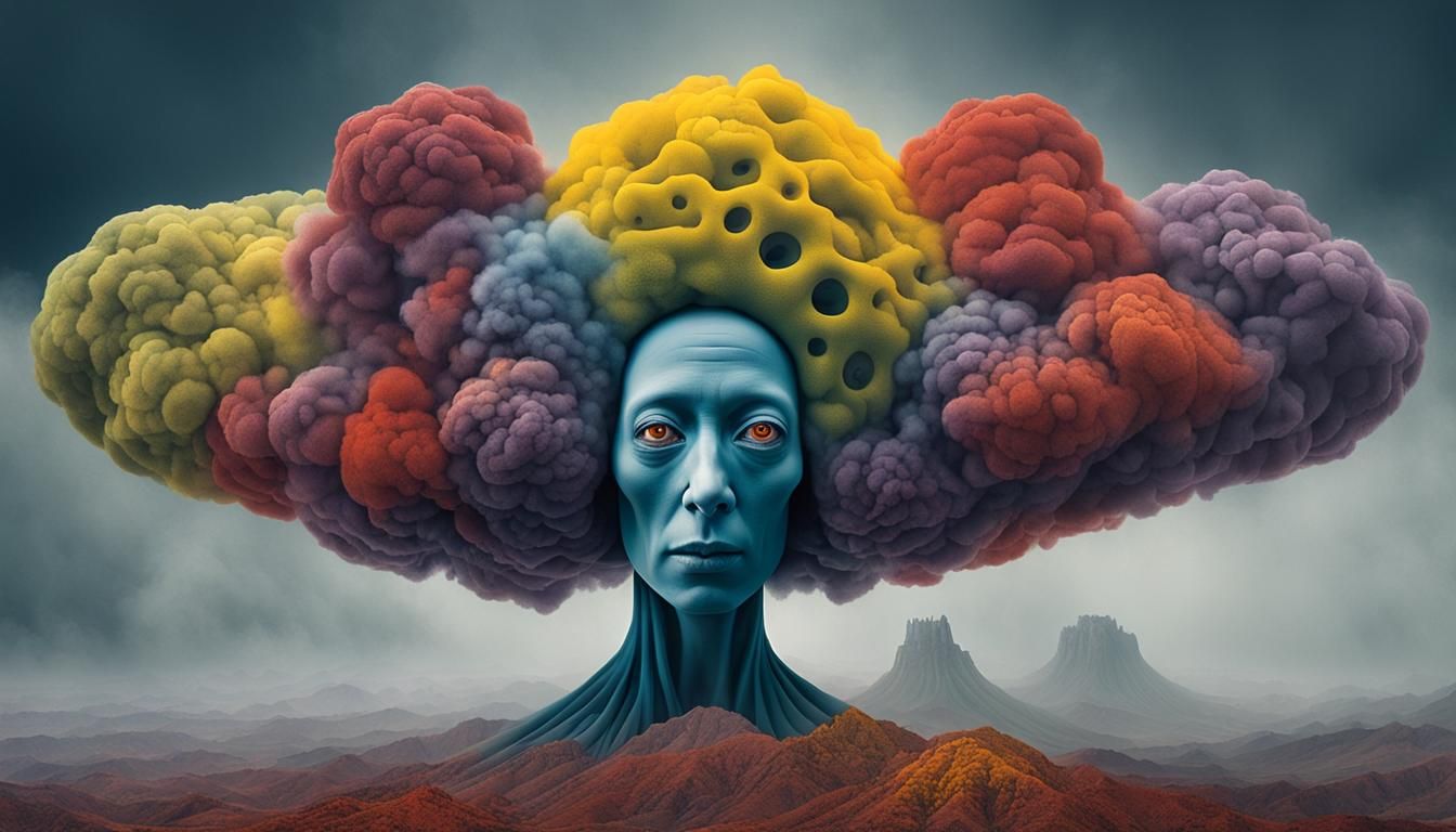 Surreal Commander Portrait in Microscopic Landscape