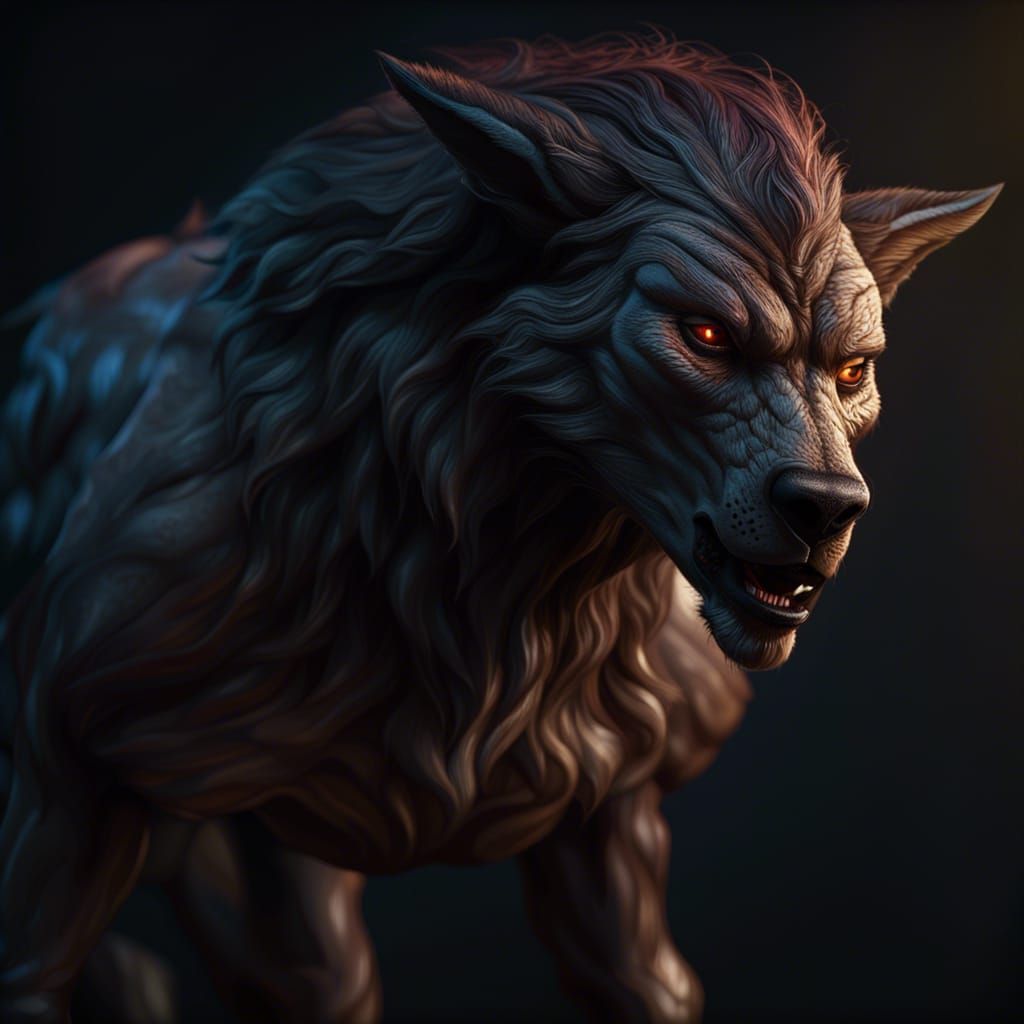 Hyperrealistic Werewolf Concept Art in Color Depth