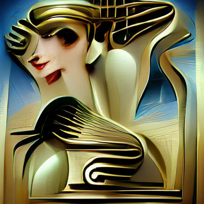 Art Deco Goddess in Surreal Style