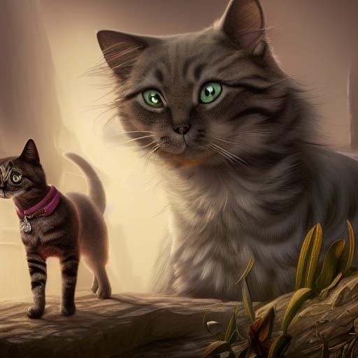 Fantastical Cat and Dog Fantasy Concept Art