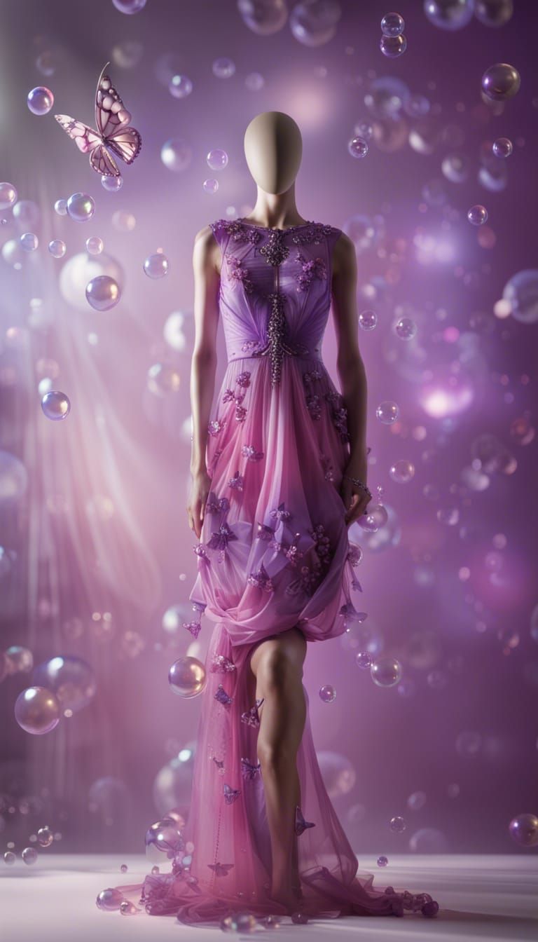 Butterfly and Bubble Dress on Runway Photo