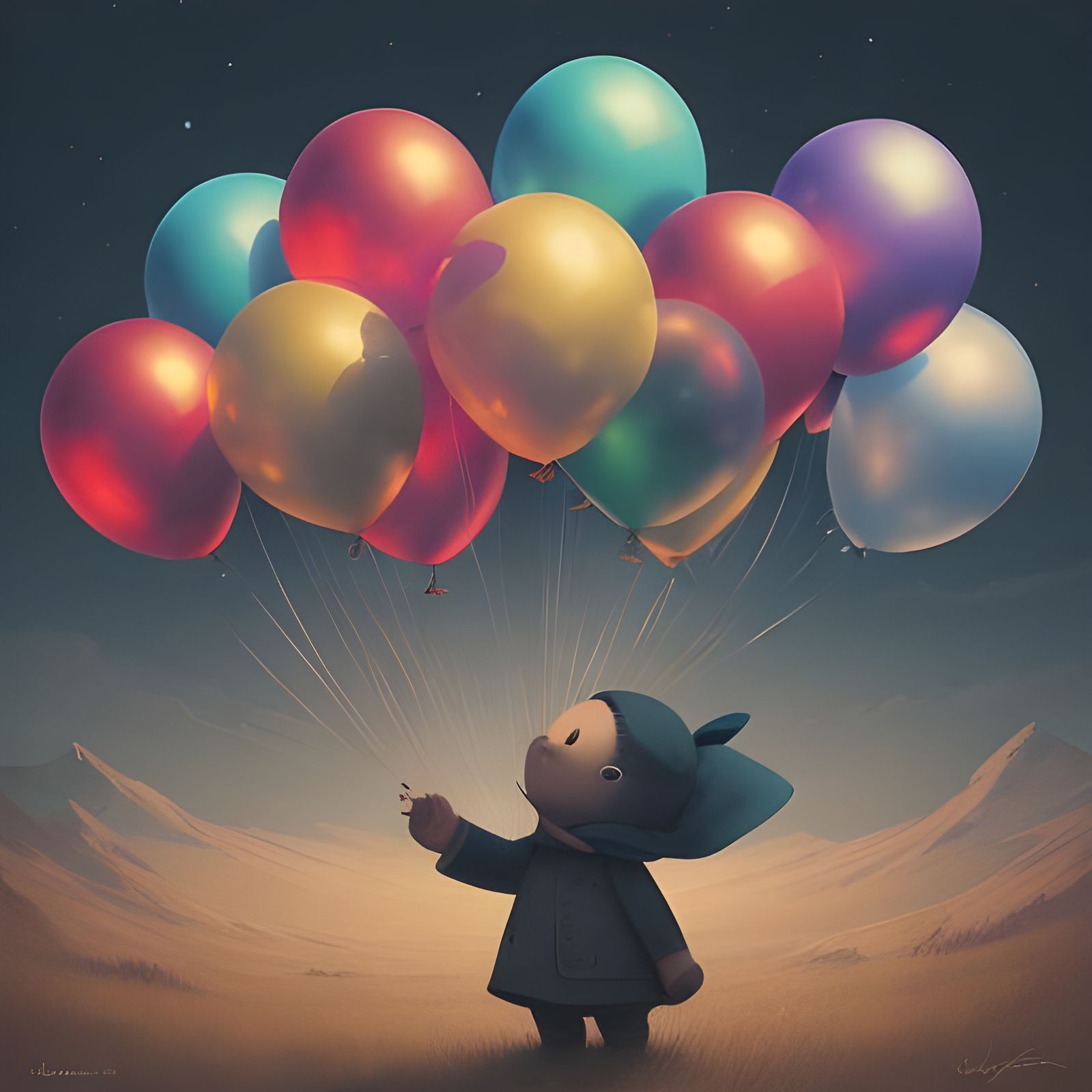 Poignant Face with Heartrending Sadness in Digital Art Style