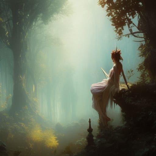 Dark Fairy with Knife: Hyperdetailed Fantasy Art