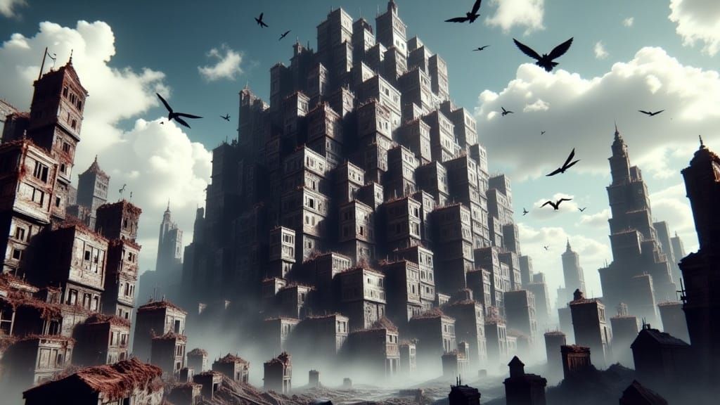 Towering Habitation Stack in Mid-Battle